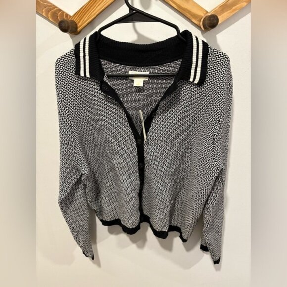 Maeve Sweaters - Maeve ANTHROPOLOGIE Plunging Polo Cardigan